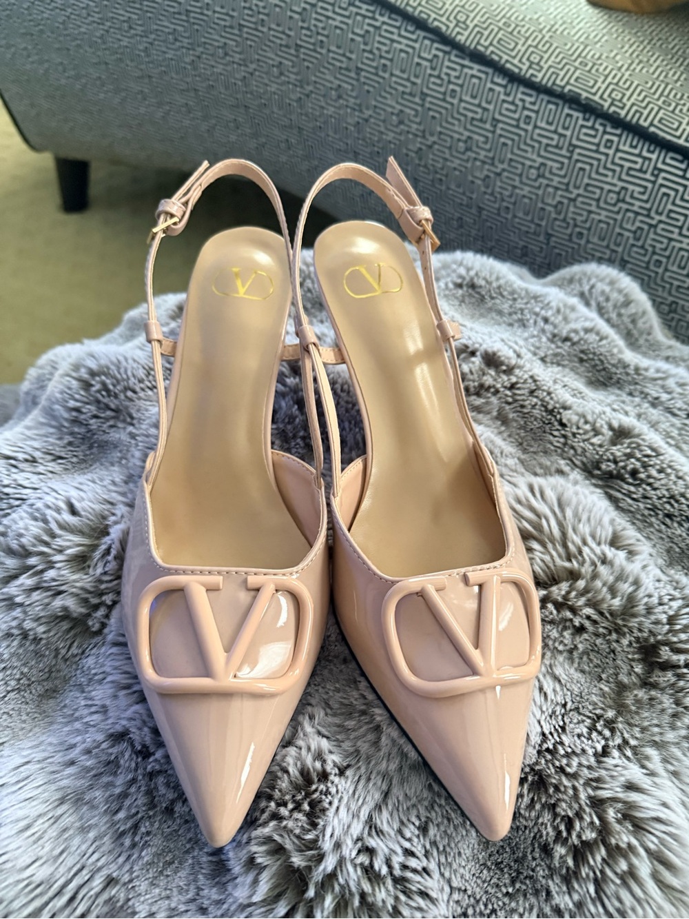 Pink Patent Slingback Pumps